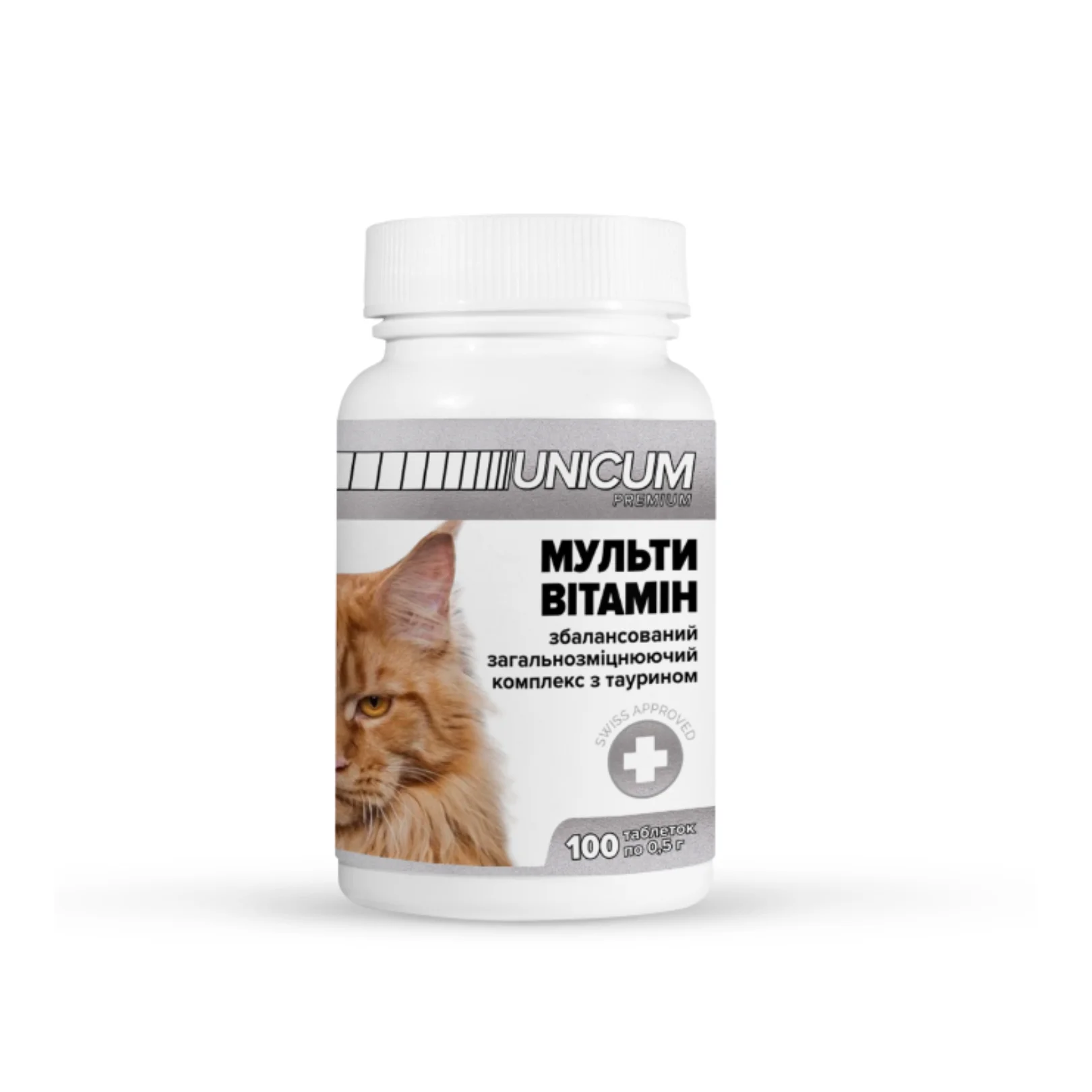 Вітаміни UNICUM premium для котів мультивітамін 100табл. 50г