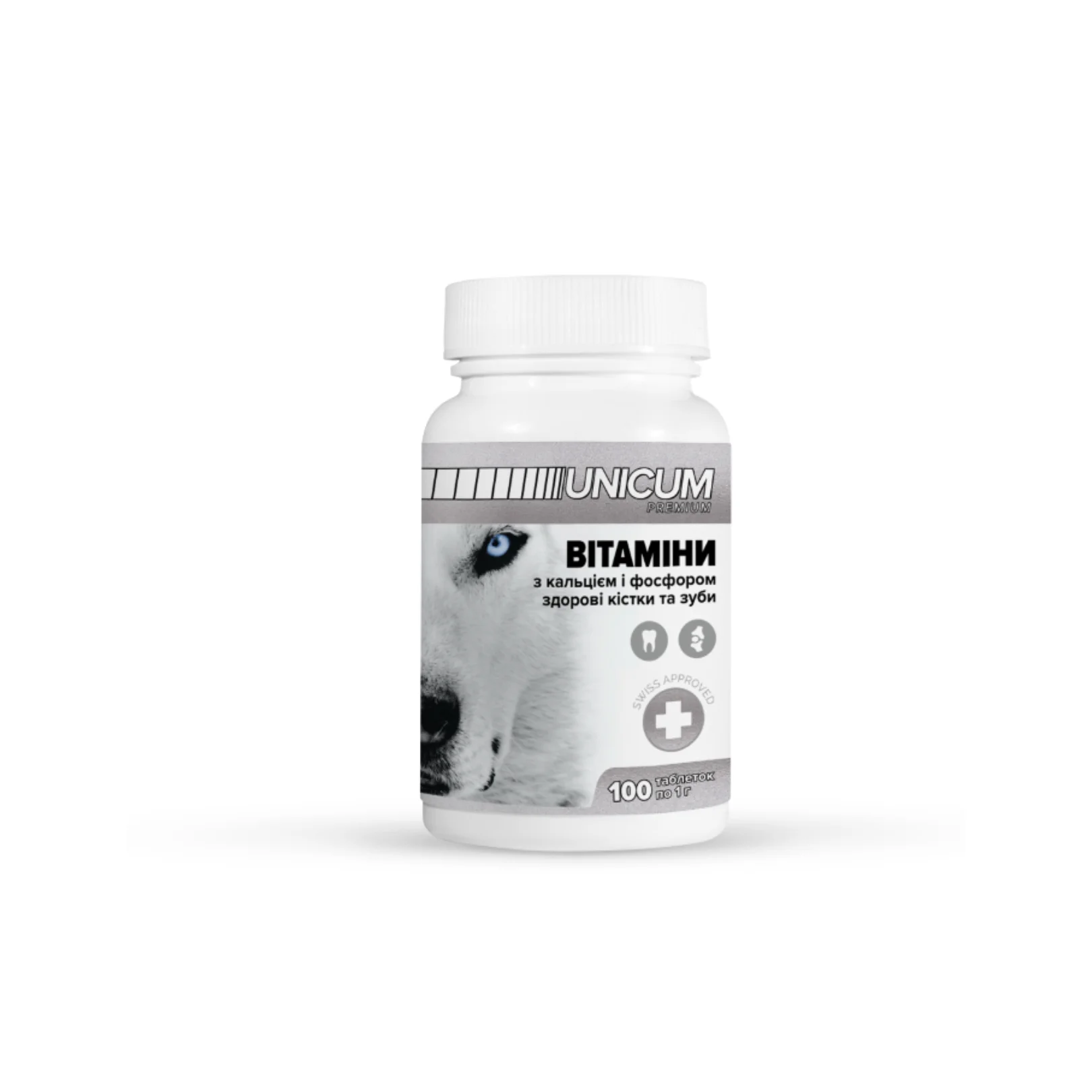 Вітаміни UNICUM premium для собак зуби та кістки 100табл. 100г