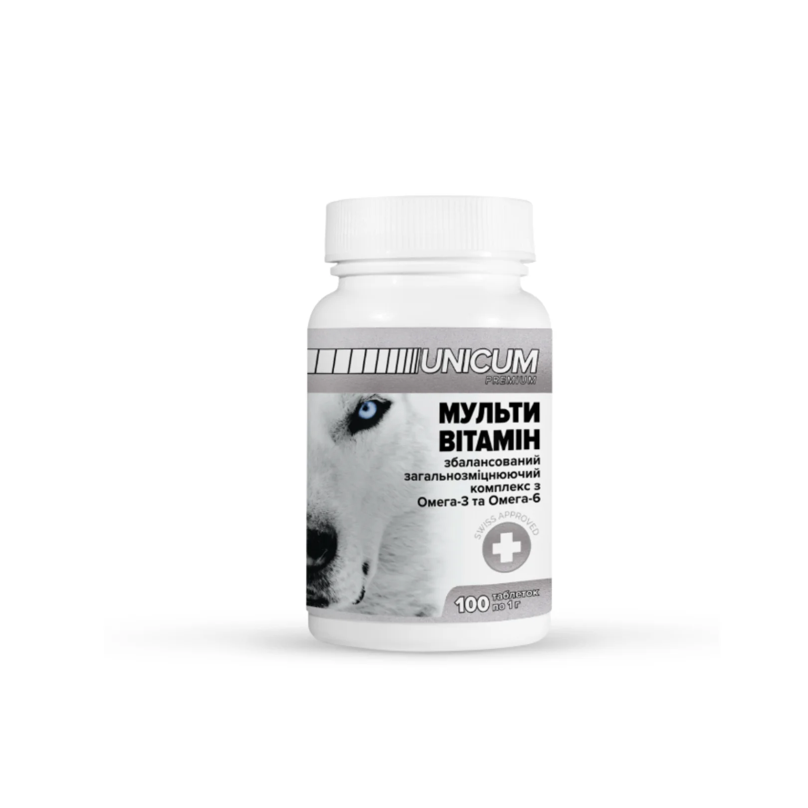 Вітаміни UNICUM premium для собак мультивітамін 100табл. 100г