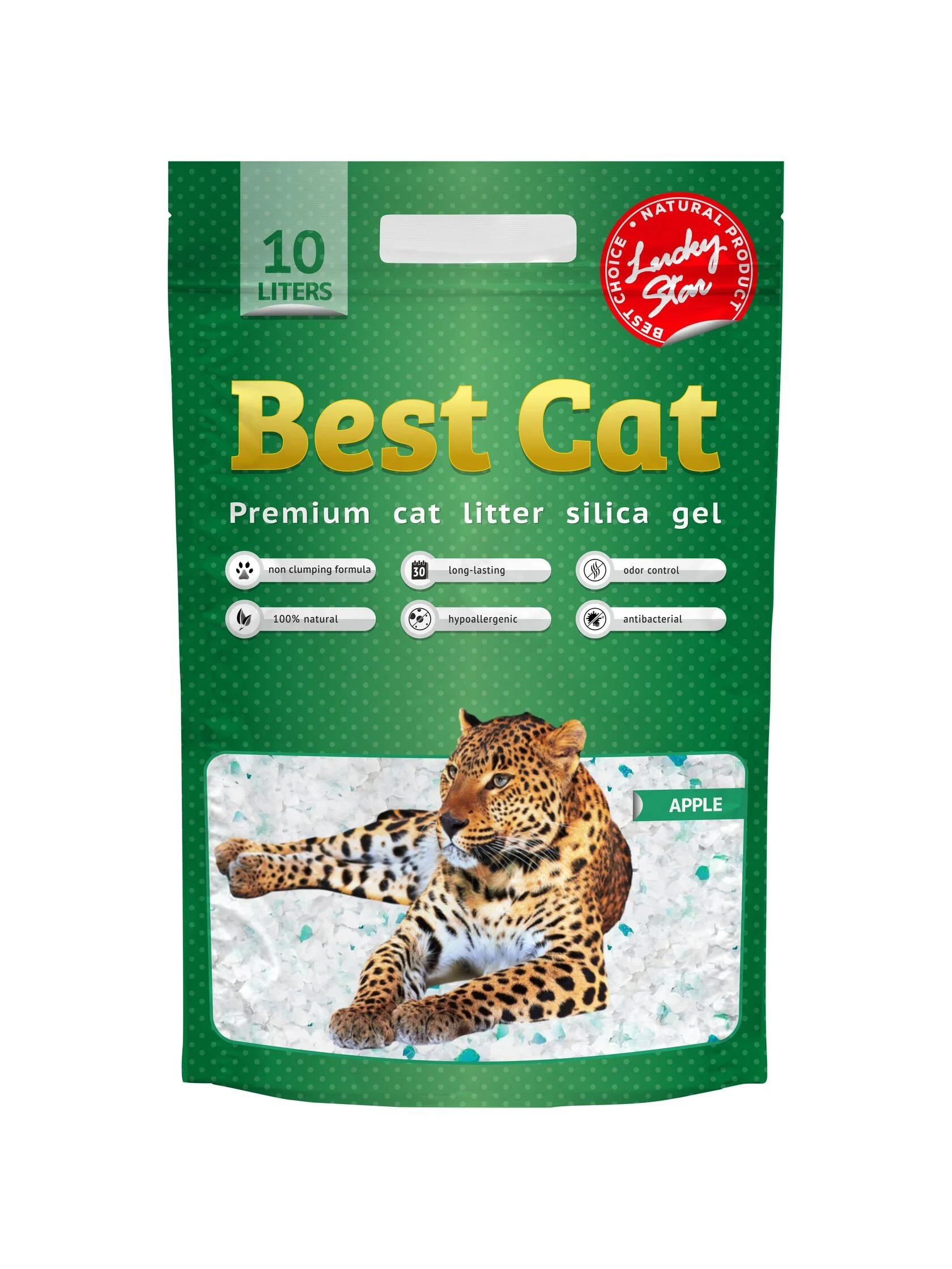 Силікагелевий наповнювач «Best Cat» Green Apple 10л
