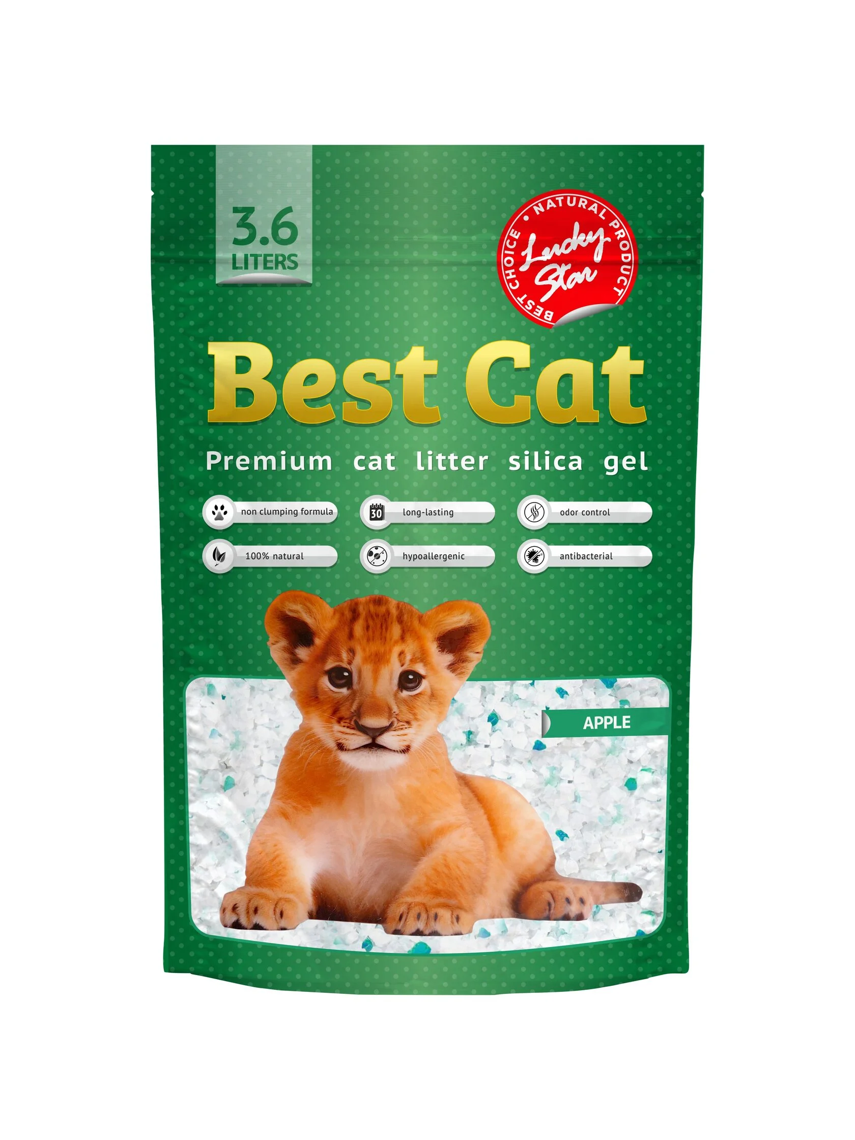 Силікагелевий наповнювач «Best Cat» Green Apple 3.6л