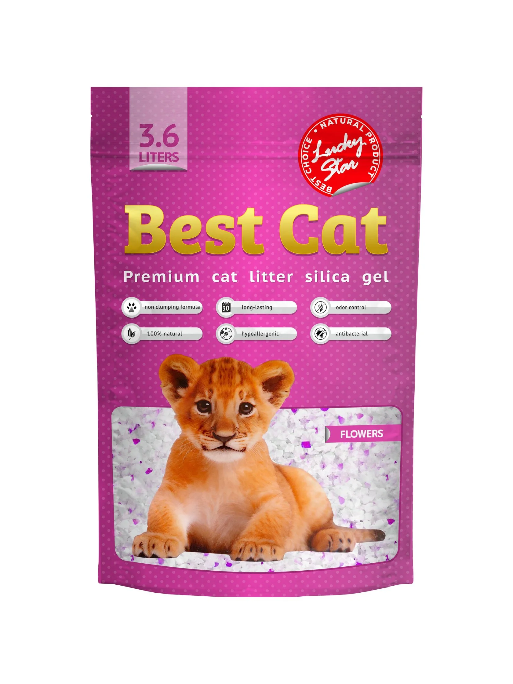 Силікагелевий наповнювач «Best Cat» Pink Flowers 3.6л