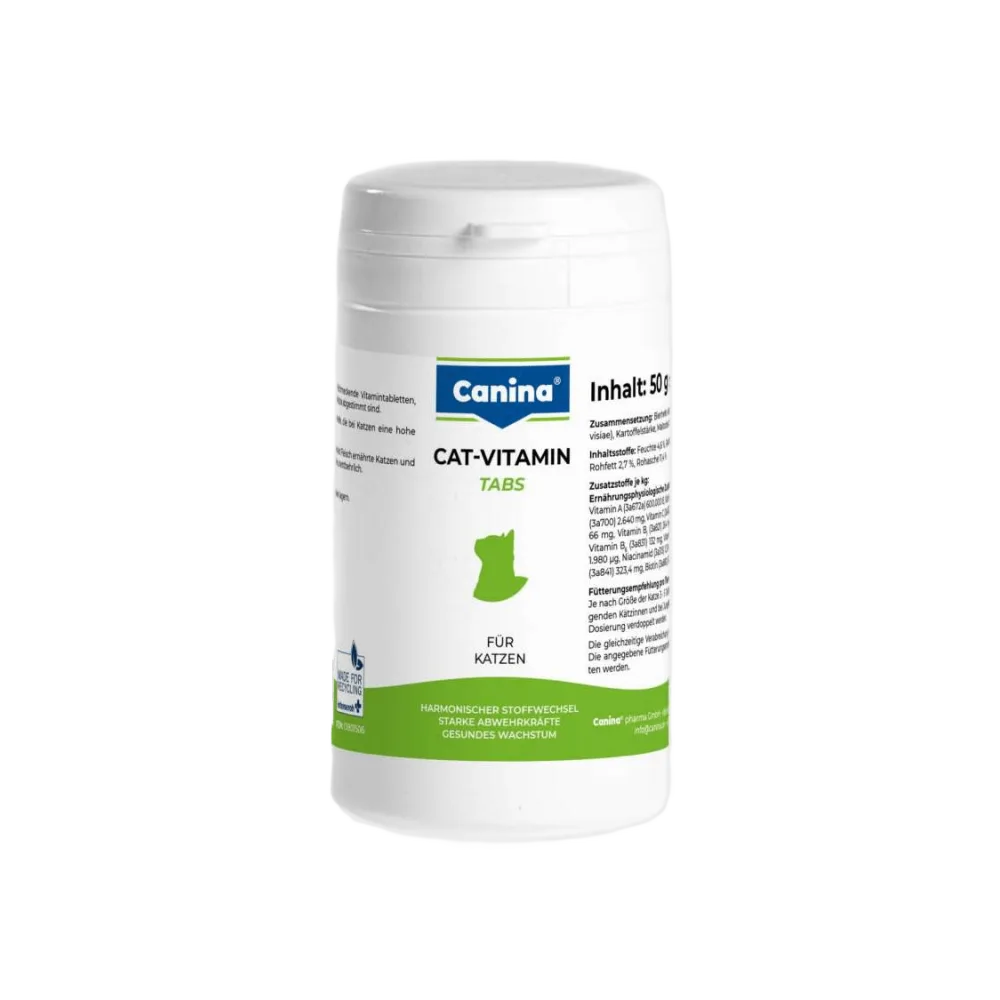 Вітамінний комплекс Canina Cat-Vitamin Tabs для котів 50 г 100 табл. — фото 2