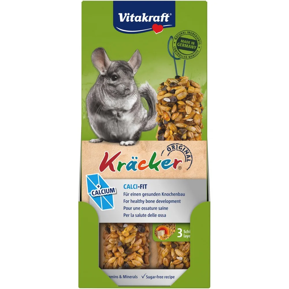 Ласощі Vitakraft Kracker Original Calci Fit крекер для декоративних гризунів і шиншил з кальцієм 2 шт/уп — фото 2