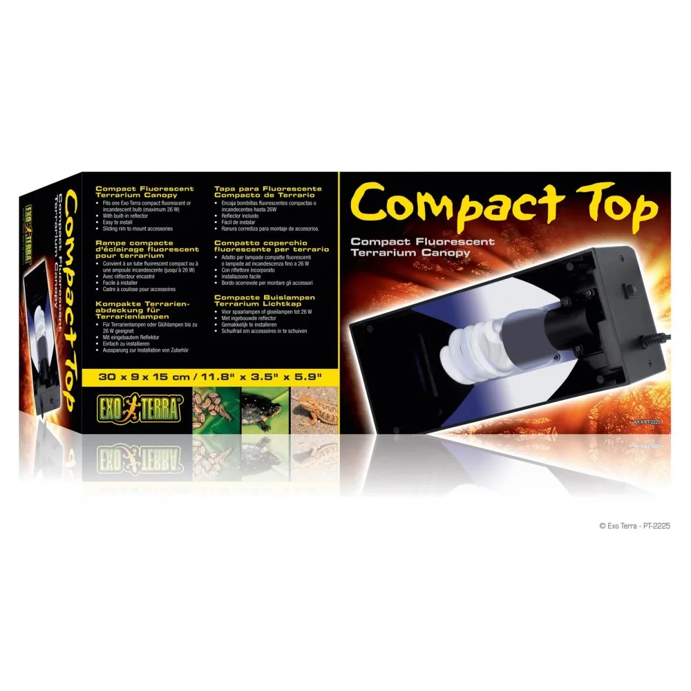 Світильник ExoTerra для тераріумів Compact top для ультрафіолетових ламп пластик метал E27 30х9х15 см — фото 3