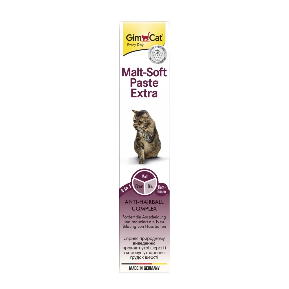 Паста GimCat Every Day Malt-Soft Paste Extra для котів для виведення шерсті зі шлунку 50 г — фото 2