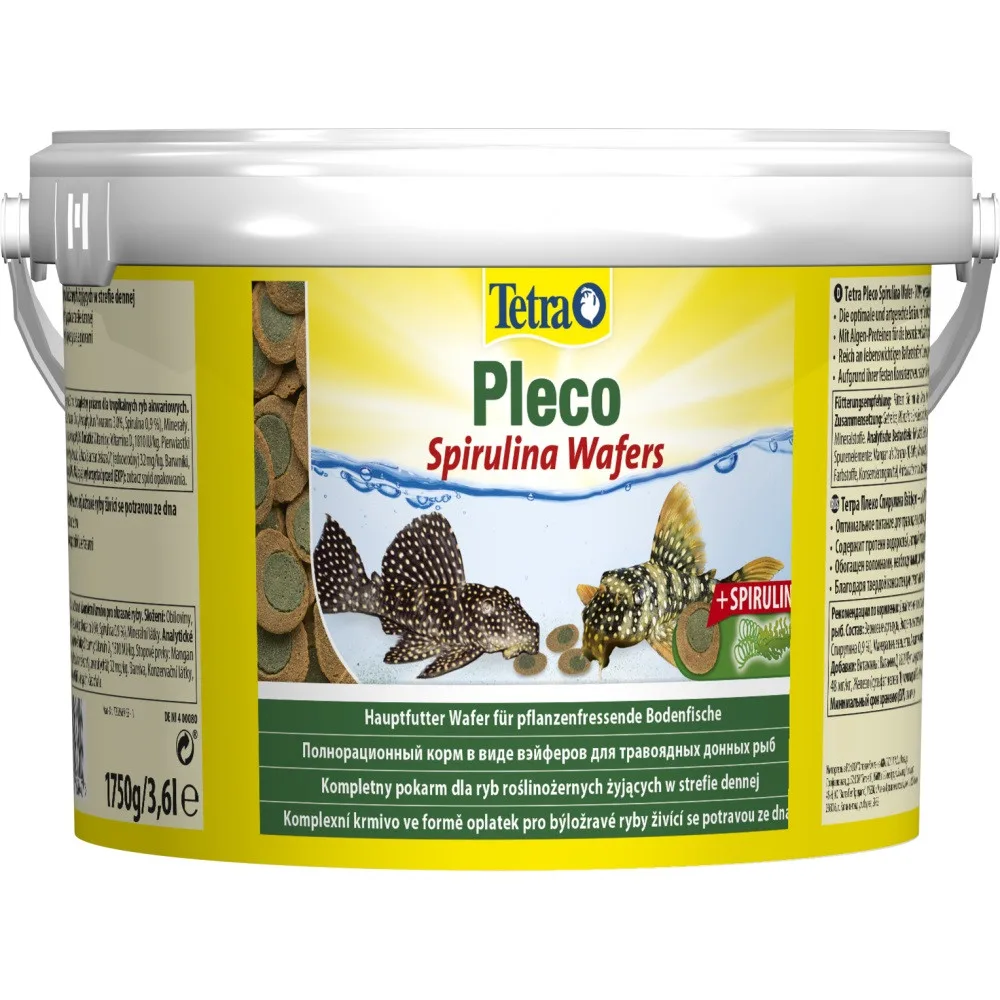 Корм Tetra Pleco Spirulina Wafers для травоїдних донних рибок пластинки 1,75 кг/ 3,6 л