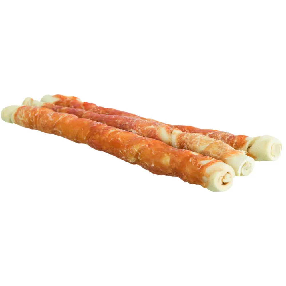 Ласощі Trixie Denta Fun Chewing Rolls для собак Палички для чищення зубів з куркою 28 см 250 г 3 шт — фото 2