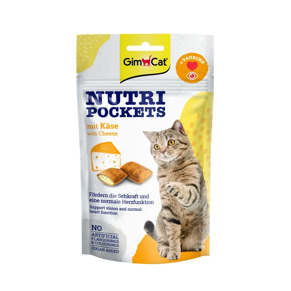 Вітамінні ласощі GimCat Nutri Pockets для котів для здоров_я серця та зору з сиром та таурином 60 г