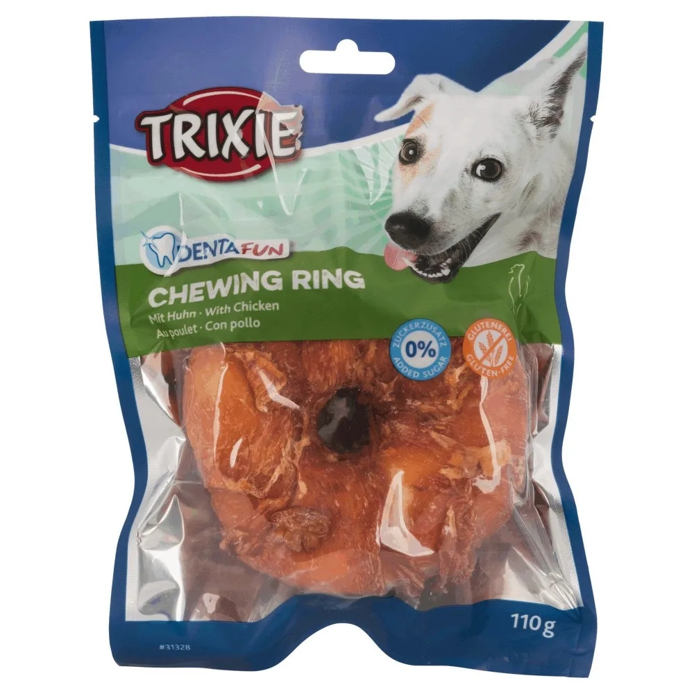 Ласощі Trixie Denta Fun для собак Кільце для чищення зубів з куркою 10 см 110 г — фото 4