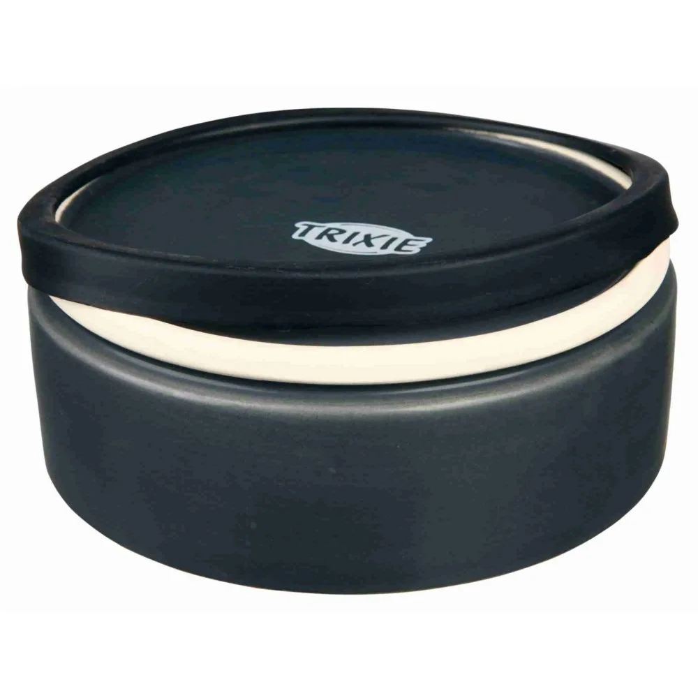 Миска Trixie для собак Jimmy чорна з лапкою на гумовій основі керамічна 750 мл 16 см — фото 3