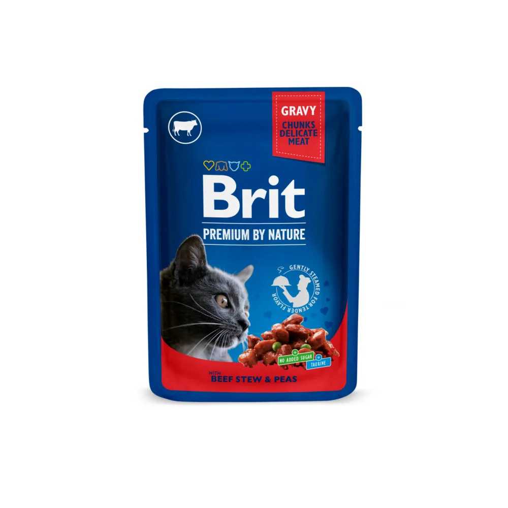 Корм вологий Brit Premium Cat Meat Plate pouches набір для котів м’ясна тарілка курка та індичка з тушкованою яловичиною та — фото 2