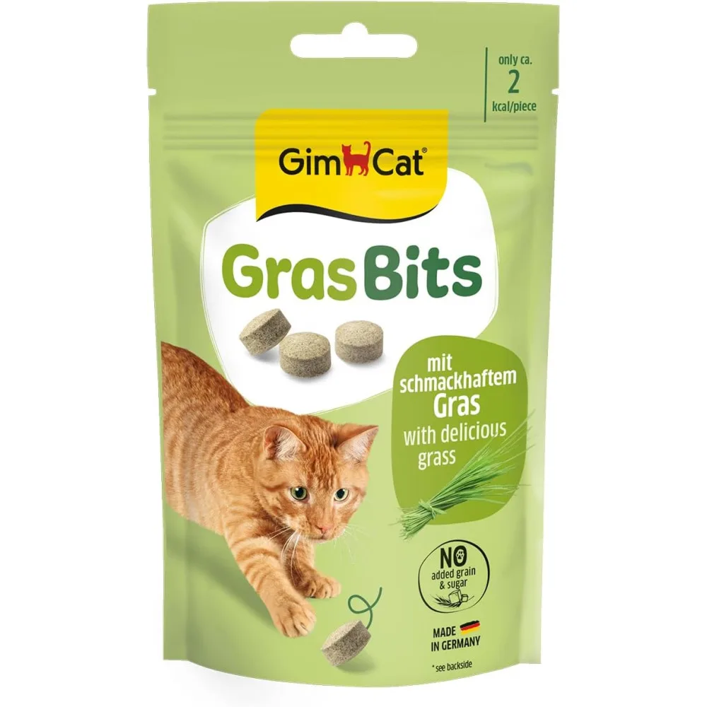 Ласощі GimCat GrasBits для котів таблетки з травою 40 г