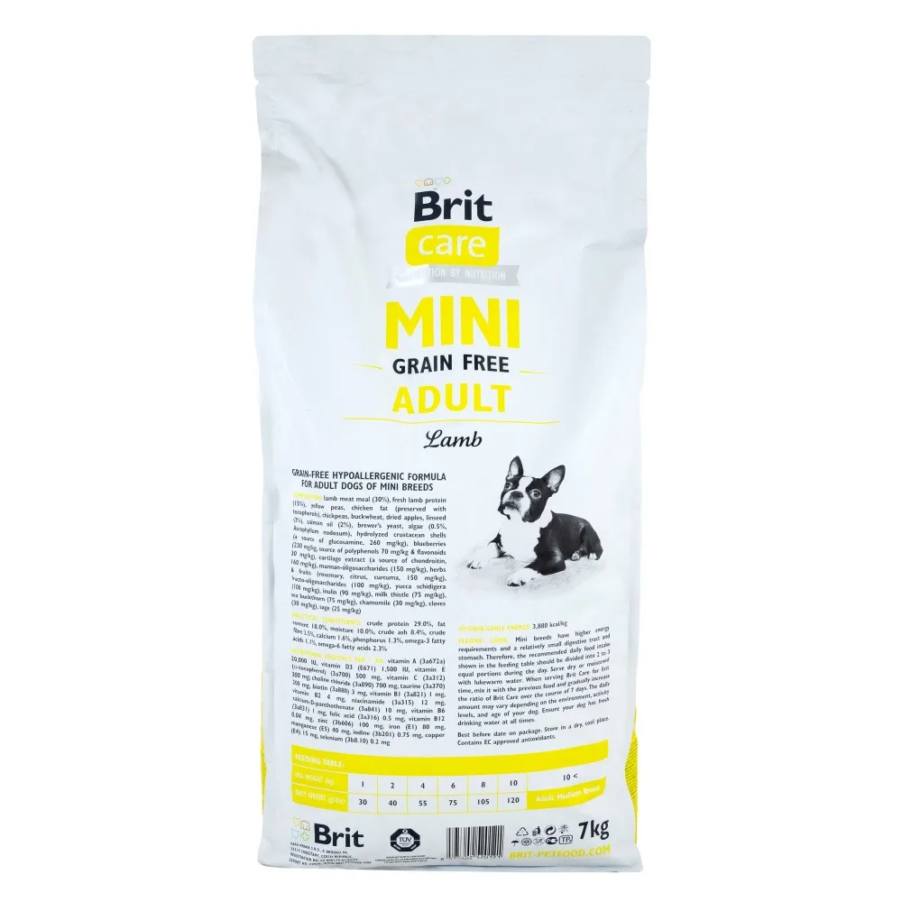 Корм сухий Brit Care Grain Free Mini Adult Lamb для дорослих собах мініатюрних порід з ягням 7 кг — фото 3