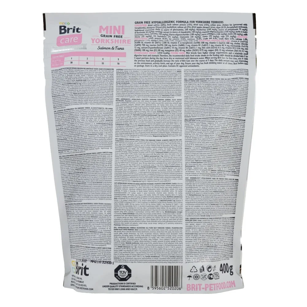 Корм сухий Brit Care Grain Free Mini Yorkshire для йоркширських тер’єрів з лососем та тунцем 400 г — фото 3