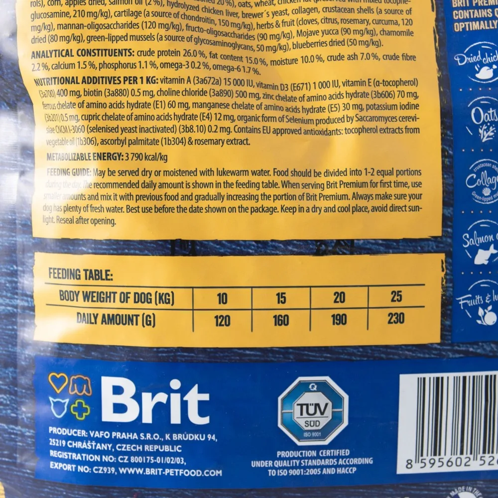 Корм сухий Brit Premium Dog Adult M для дорослих собак середніх порід вагою 10-25 кг з куркою 1 кг — фото 4