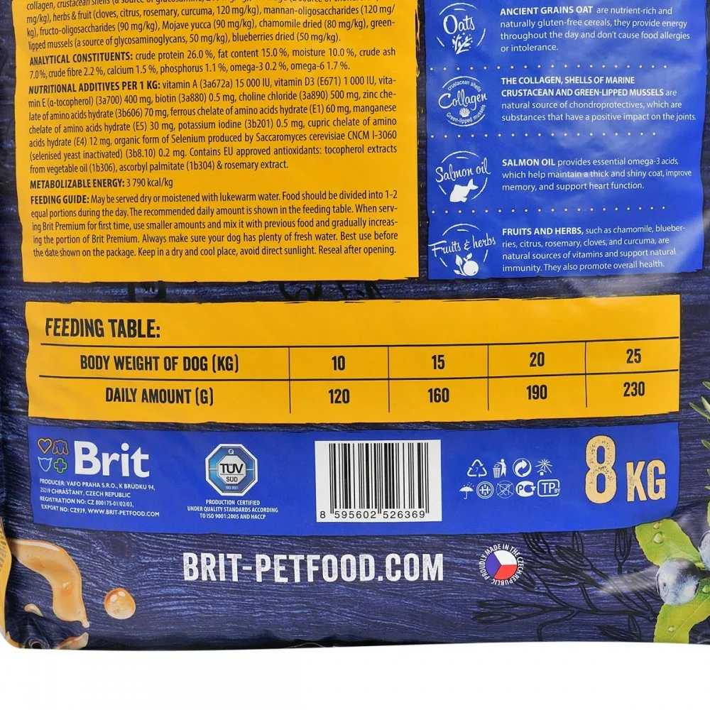 Корм сухий Brit Premium Dog Adult M для дорослих собак середніх порід вагою 10-25 кг з куркою 8 кг — фото 4