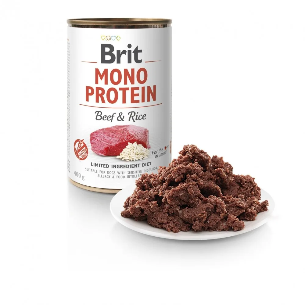 Корм вологий Brit Mono Protein Beef and Rice для собак з яловичиною та рисом 400 г — фото 2
