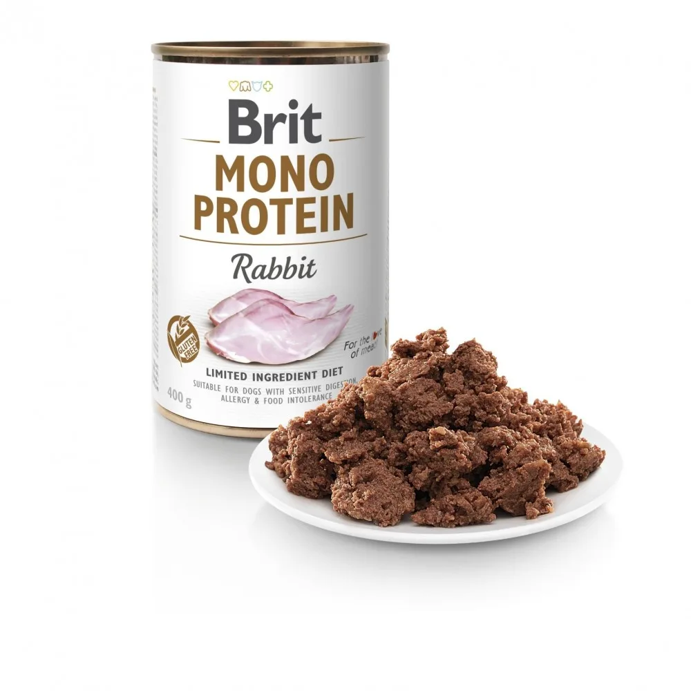 Корм вологий Brit Mono Protein Rabbit для собак з кроликом 400 г — фото 2