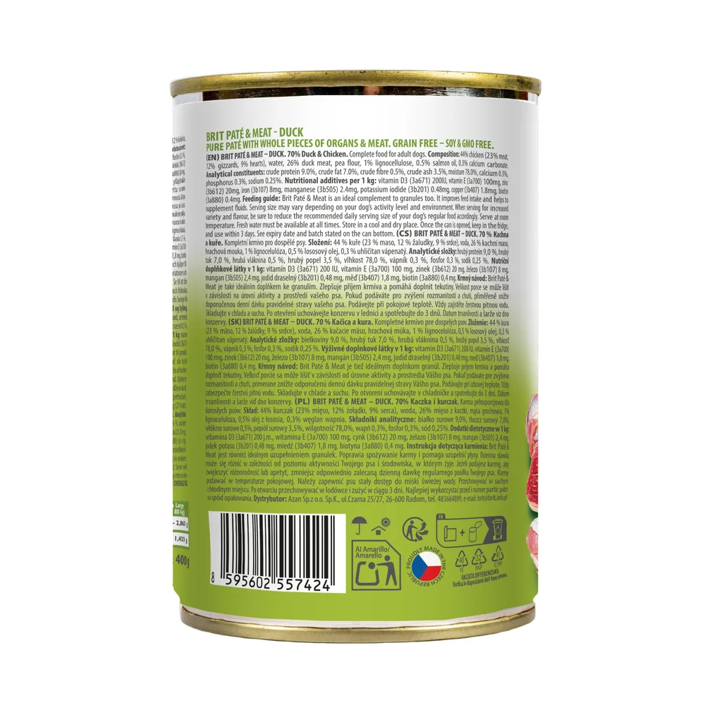 Корм вологий Brit Care Pate and Meat для дорослих собак з качкою 400 г — фото 2