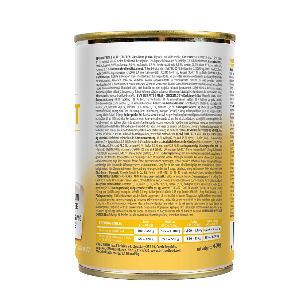 Корм вологий Brit Care Pate and Meat для дорослих собак з куркою 400 г — фото 3