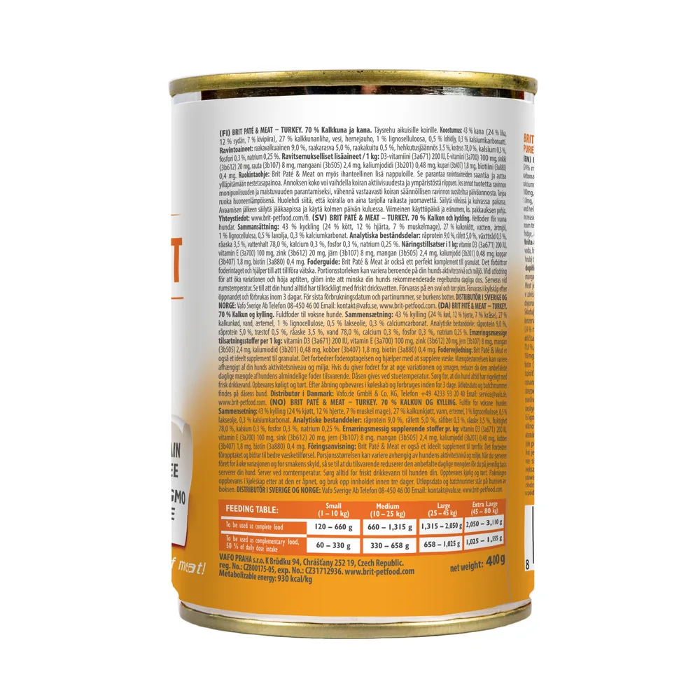 Корм вологий Brit Care Pate and Meat для дорослих собак з індичкою 400 г — фото 3
