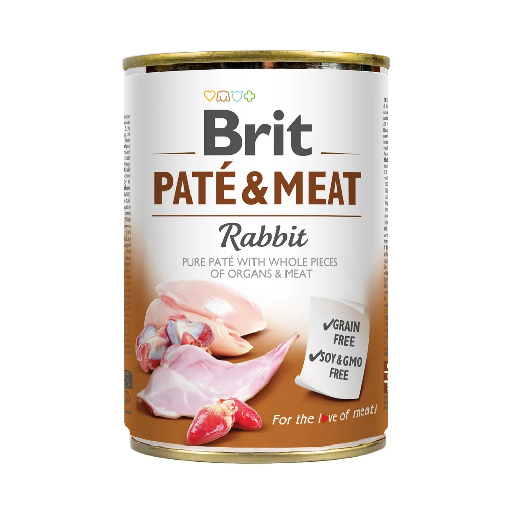 Корм вологий Brit Care Pate and Meat для дорослих собак з кроликом 400 г