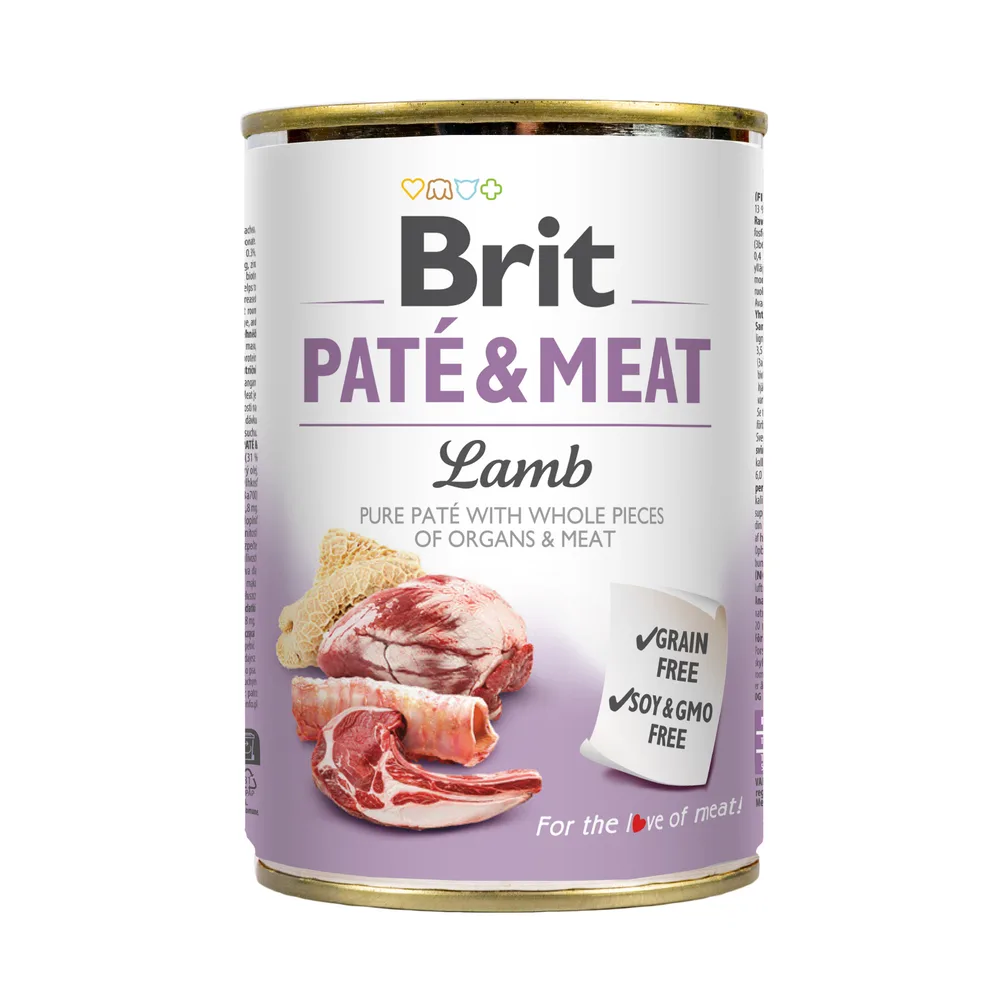 Корм вологий Brit Care Pate and Meat для дорослих собак з ягням 400 г