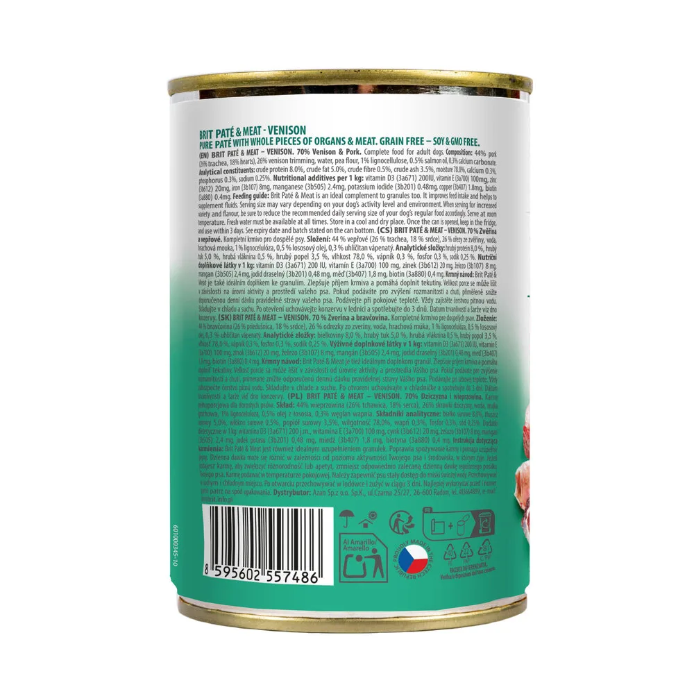 Корм вологий Brit Care Pate and Meat для дорослих собак з олениною 400 г — фото 3