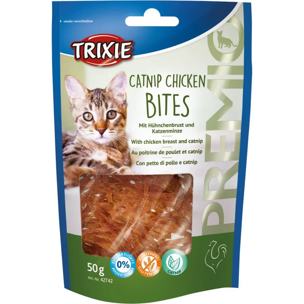 Ласощі Trixie Premio Bites with Chicken Breast & Catnip для котів шматочки з курячою грудкою і котячою м’ятою 50 г — фото 3