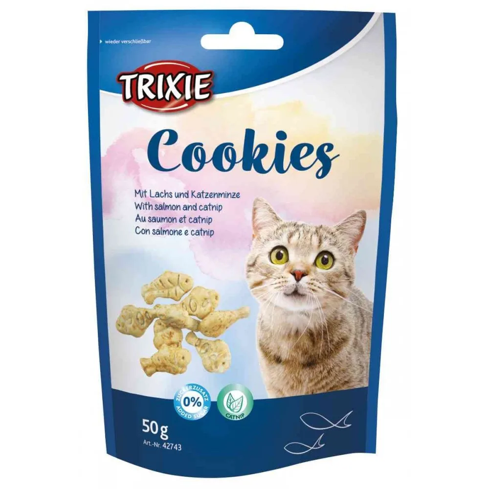 Ласощі Trixie Cookies with Salmon & Catnip для котів печиво з лососем та котячою м’ятою 50 г — фото 3