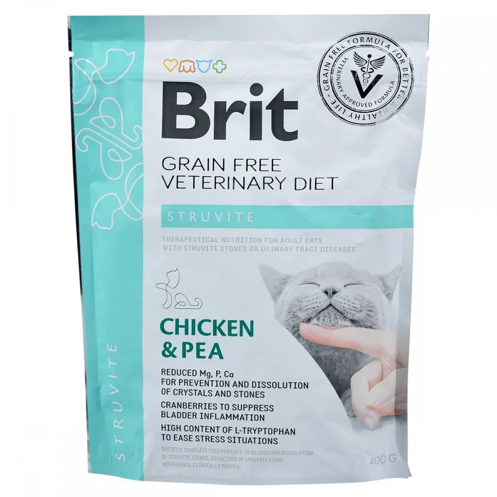 Корм сухий Brit Grain Free VetDiet Cat Struvite для котів з сечокам яною хворобою з куркою та горохом 400 г — фото 3