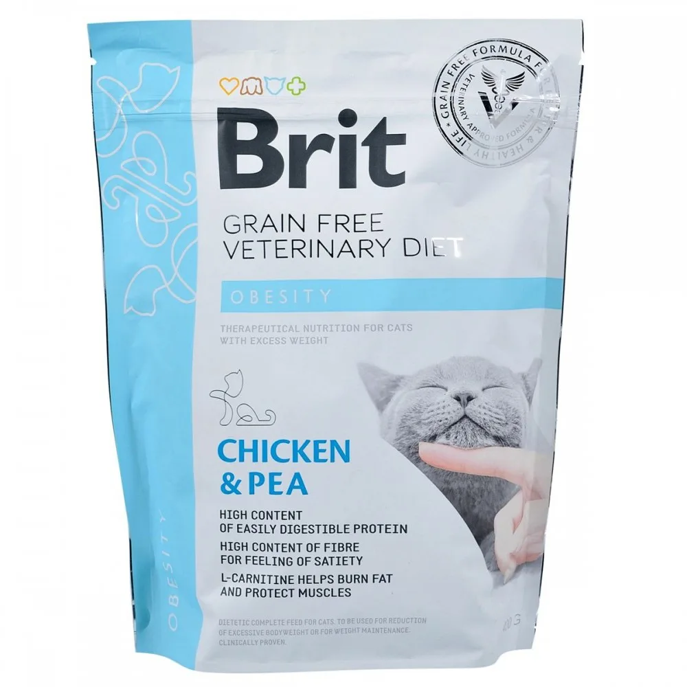 Корм сухий Brit Grain Free VetDiet Cat Obesity для котів з зайвою вагою та ожирінням з куркою та горохом 400 г — фото 3