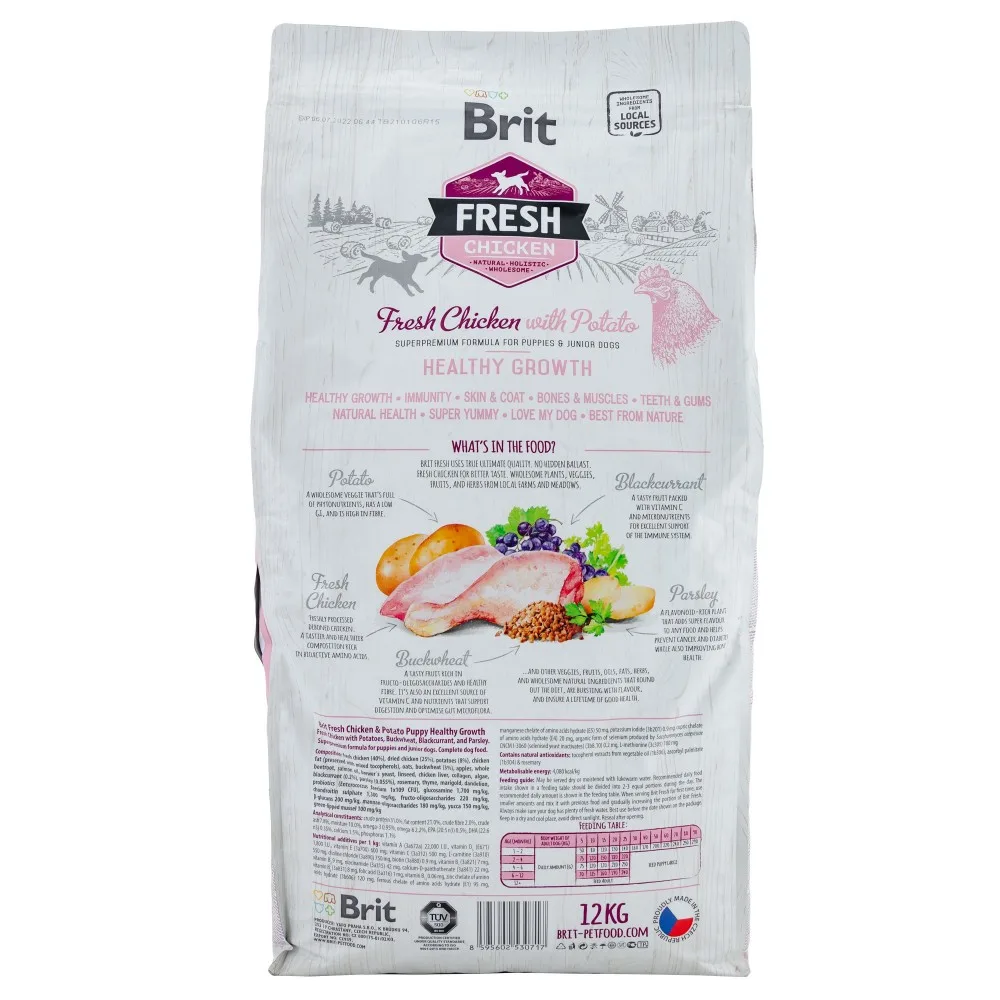 Корм сухий Brit Fresh Chicken/Potato Puppy для цуценят та молодих собак всіх порід з куркою та картоплею 12 кг — фото 3