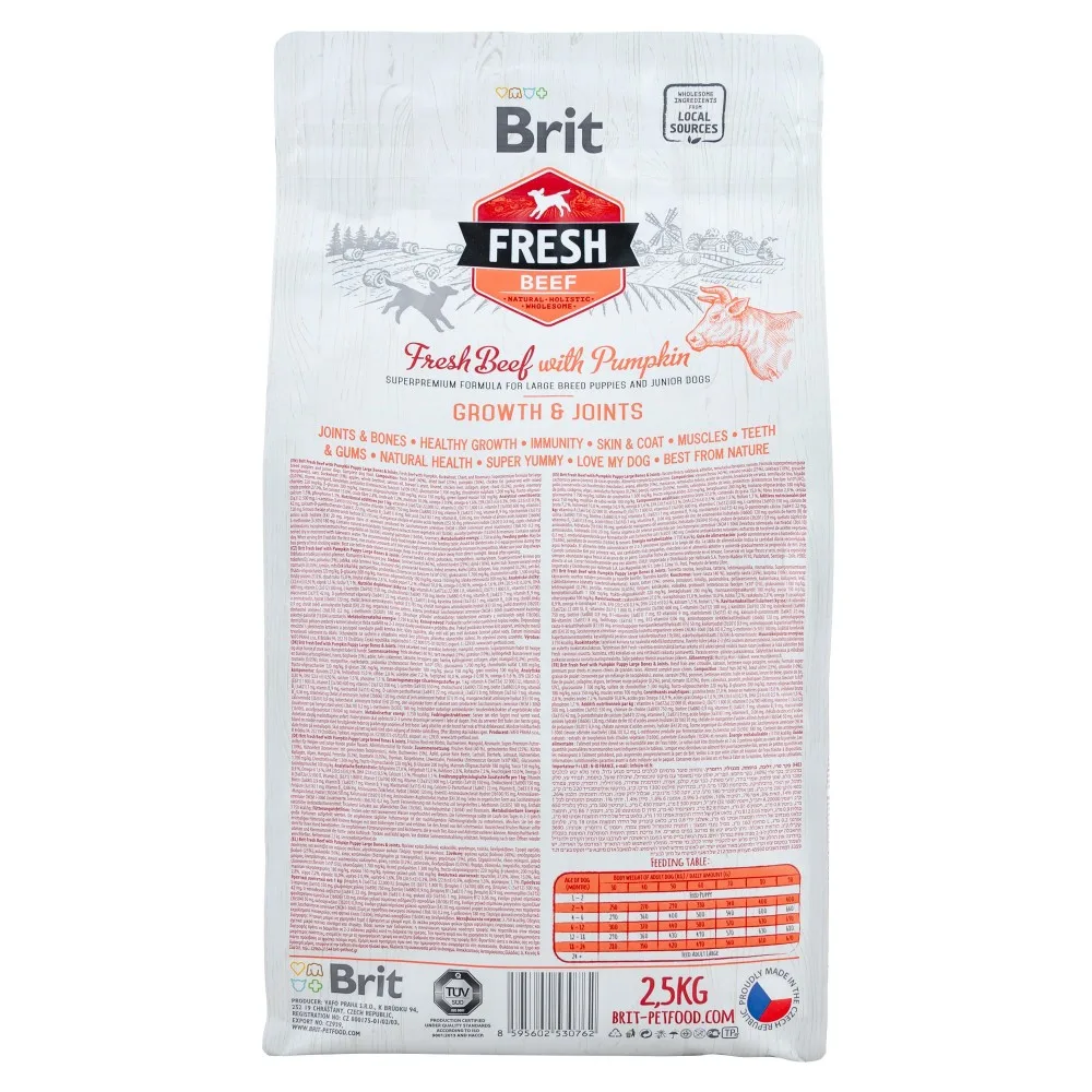 Корм сухий Brit Fresh Beef/Pumpkin Puppy Large для цуценят та молодих собак великих порід з яловичиною та гарбузом 2,5 кг — фото 3