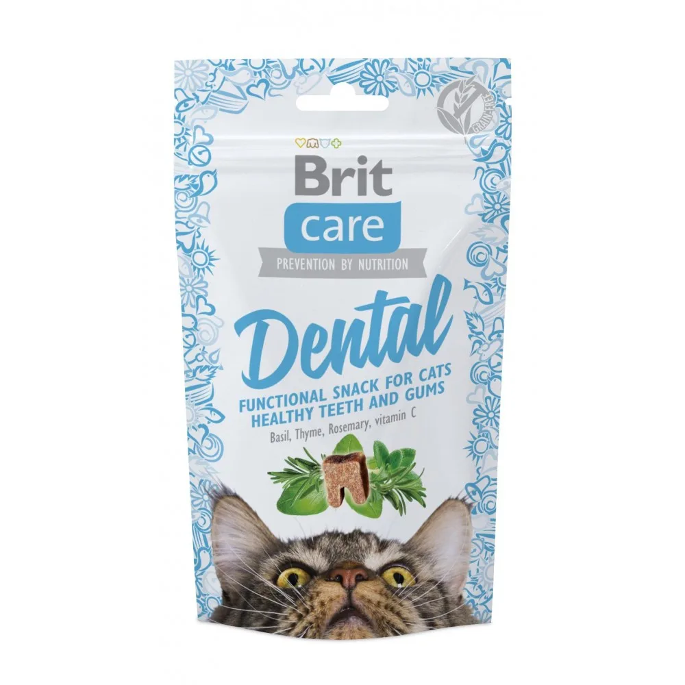 Ласощі Brit Care Functional Snack Dental для котів для здоров’я зубів та ясен з індичкою 50 г