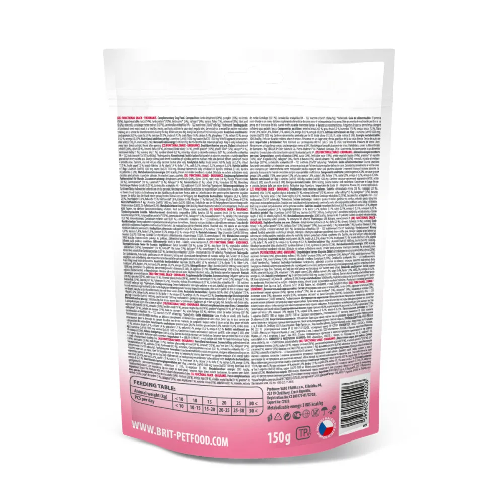Ласощі Brit Care Functional Snack Endurance для собак з підвищеною активністю з ягням та бананом 150 г — фото 4