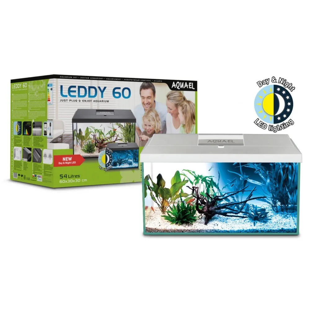 Акваріумний комплект Aquael Leddy Day Night з балкою прямий білий 54 л
