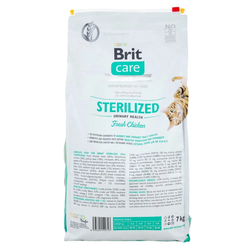 Корм сухий Brit Care Cat Grain Free Sterilized Urinary Health для стерилізованих котів для підтримання сечостатевої системи — фото 3