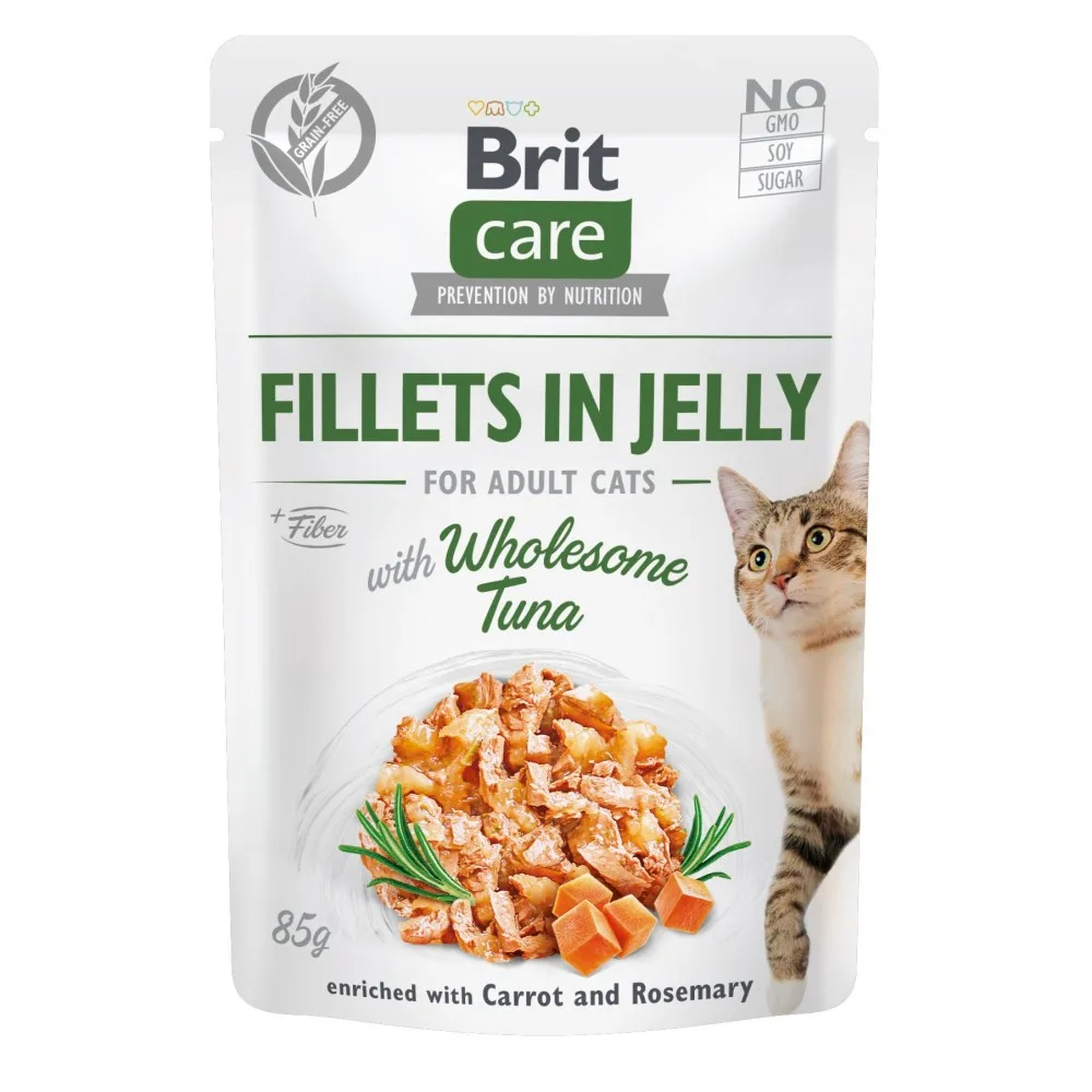 Корм вологий Brit Care Fillets in Jelly Wholesome Tuna для котів філе в желе з тунцем 85 г