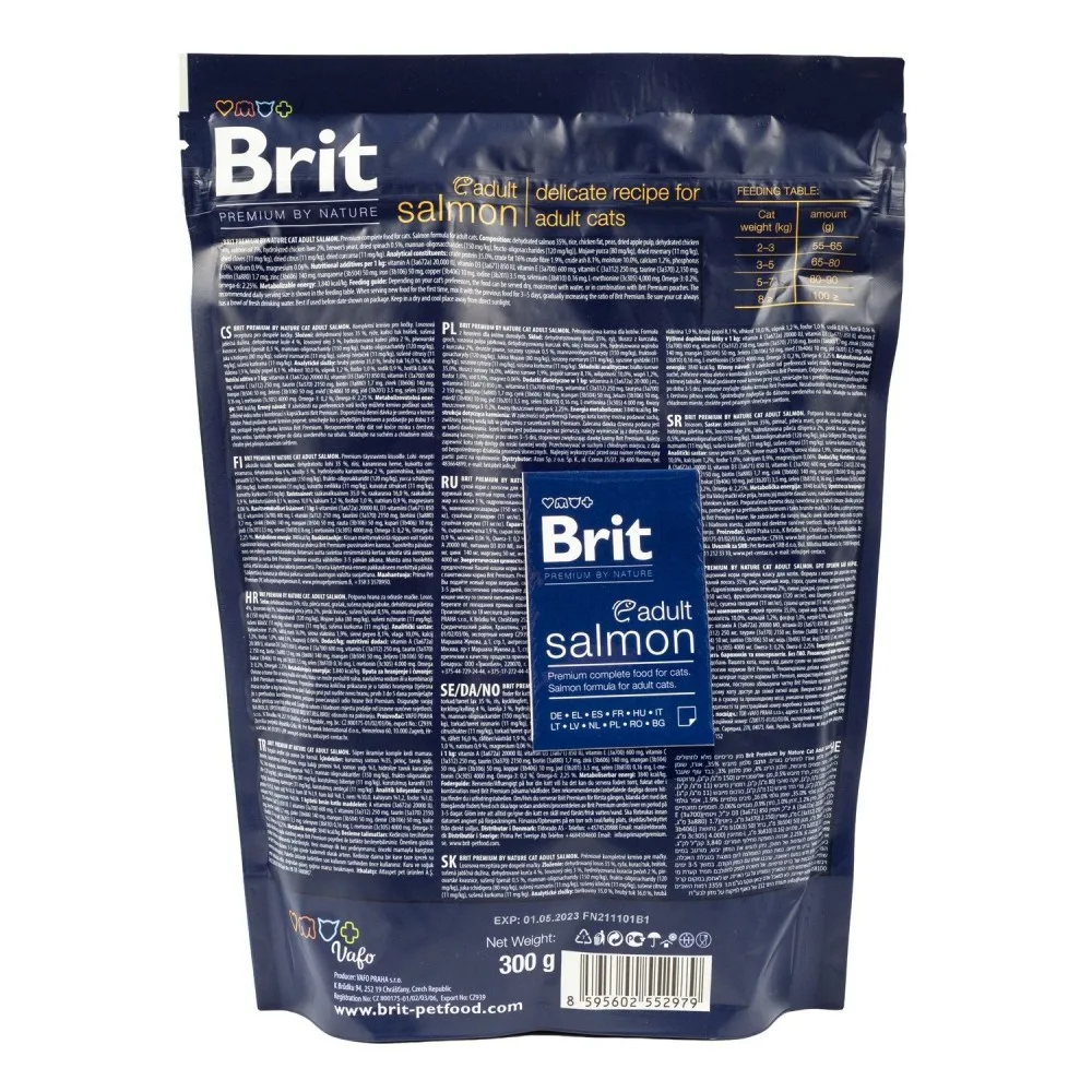 Корм сухий Brit Premium Cat by Nature Adult Salmon для дорослих котів з лососем 300 г — фото 3