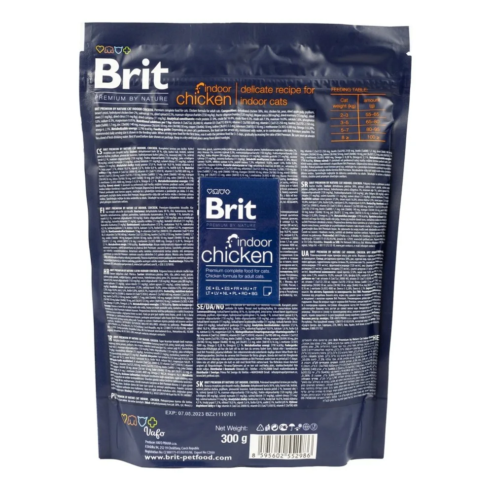 Корм сухий Brit Premium Cat by Nature Indoor для дорослих домашніх котів з куркою 300 г — фото 3