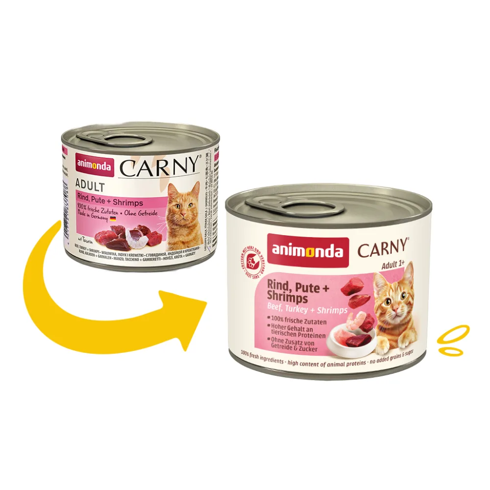 Корм вологий Carny Adult Beef, Turkey Shrimps для домашніх котів з яловичиною індичкою і креветками 200 г — фото 2