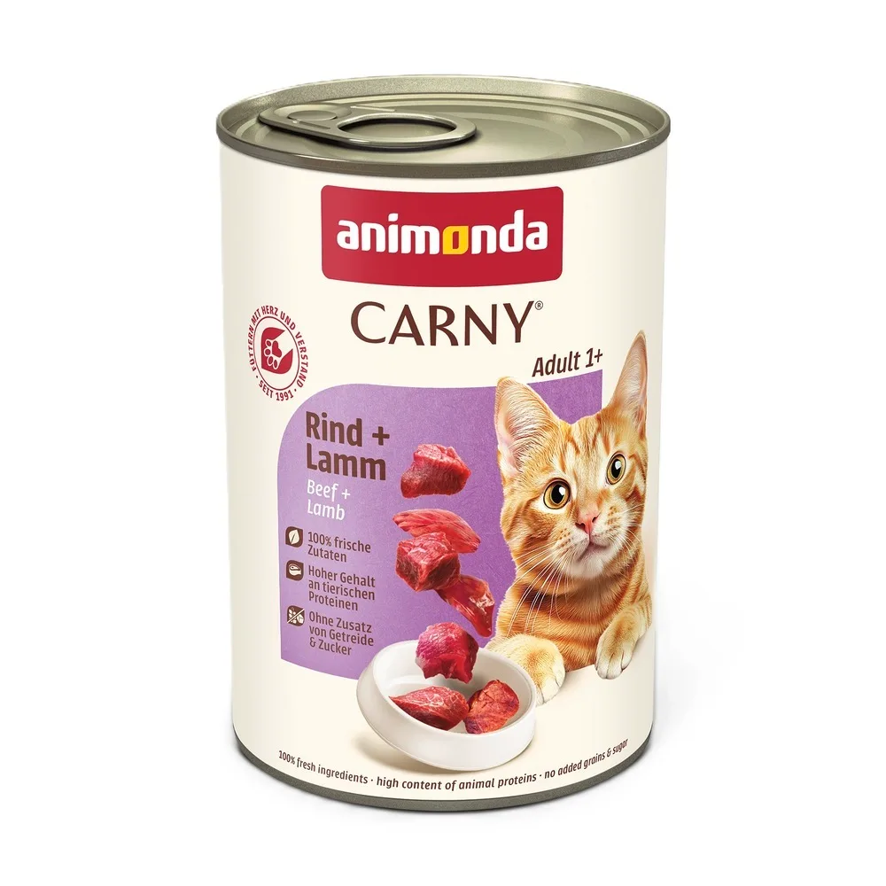 Корм вологий Carny Adult Beef Lamb для дорослих котів з яловичиною та ягням 400 г