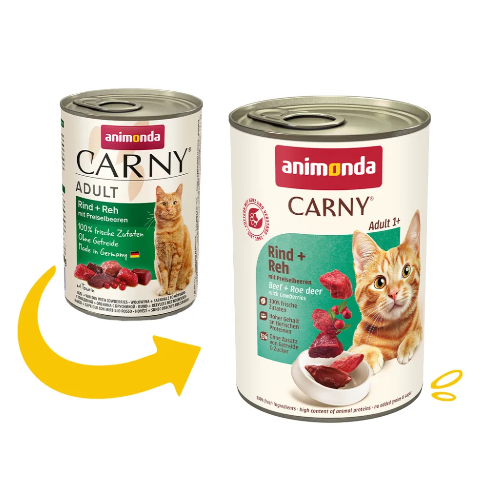 Корм вологий Carny Adult Beef Venison with Cowberries для дорослих котів з яловичиною олениною та брусницею 400 г — фото 2
