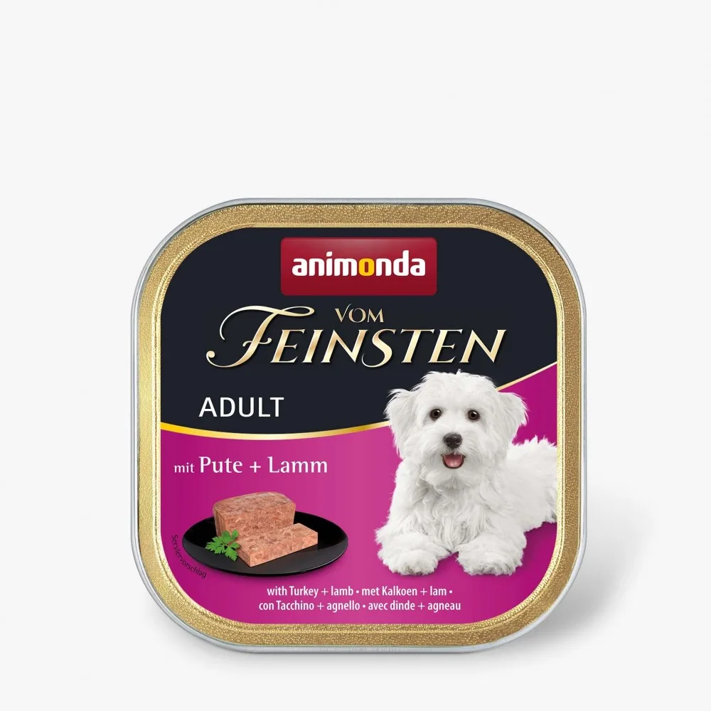 Корм вологий Vom Feinsten Adult with Turkey Lamb для дорослих собак з індичкою і ягням 150 г