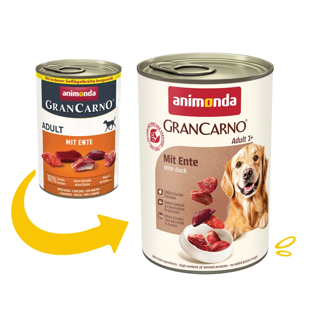 Корм вологий GranCarno Adult with Duck для дорослих собак з качкою 400 г — фото 2