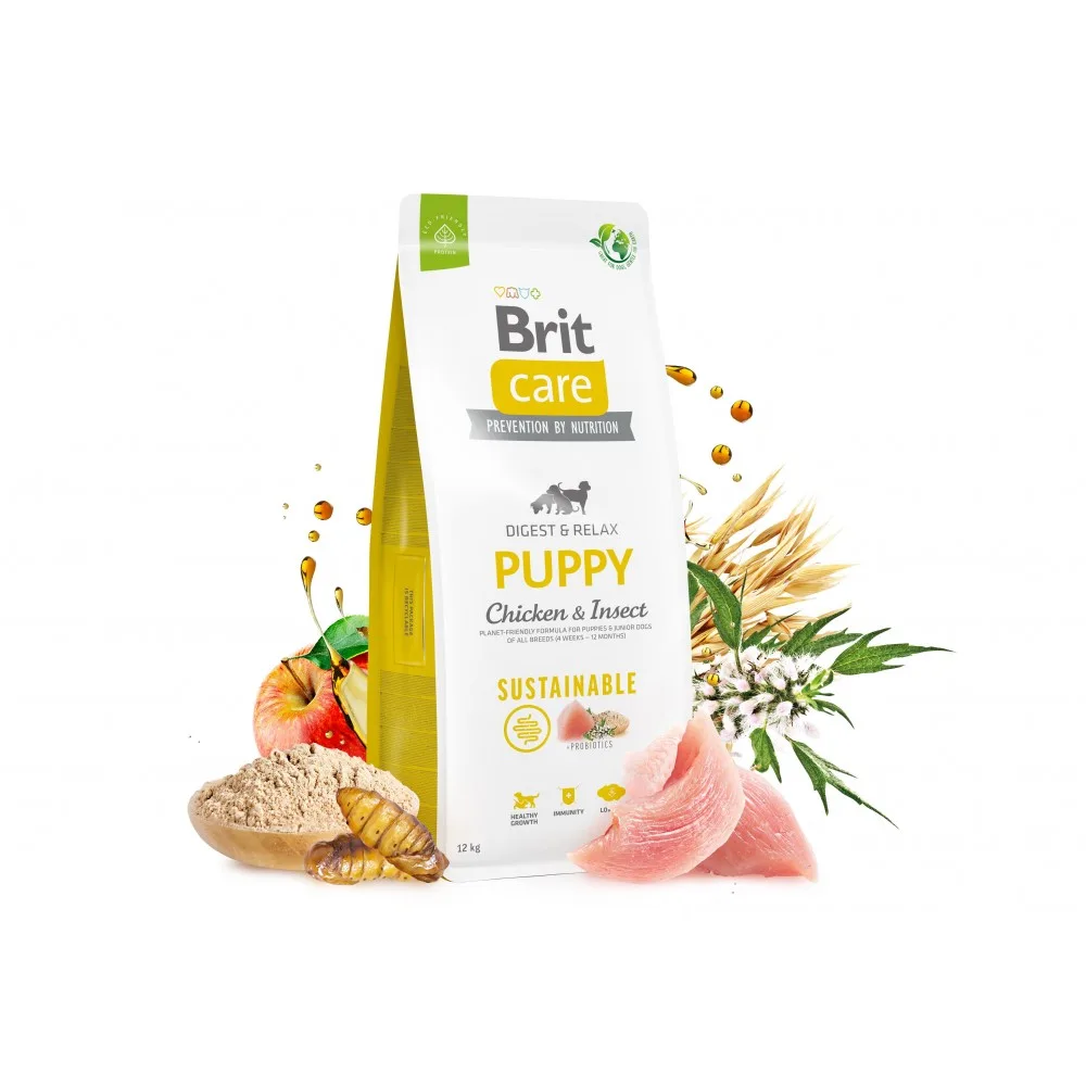 Корм сухий Brit Care Dog Sustainable Puppy для цуценят з куркою та комахами 1 кг — фото 4
