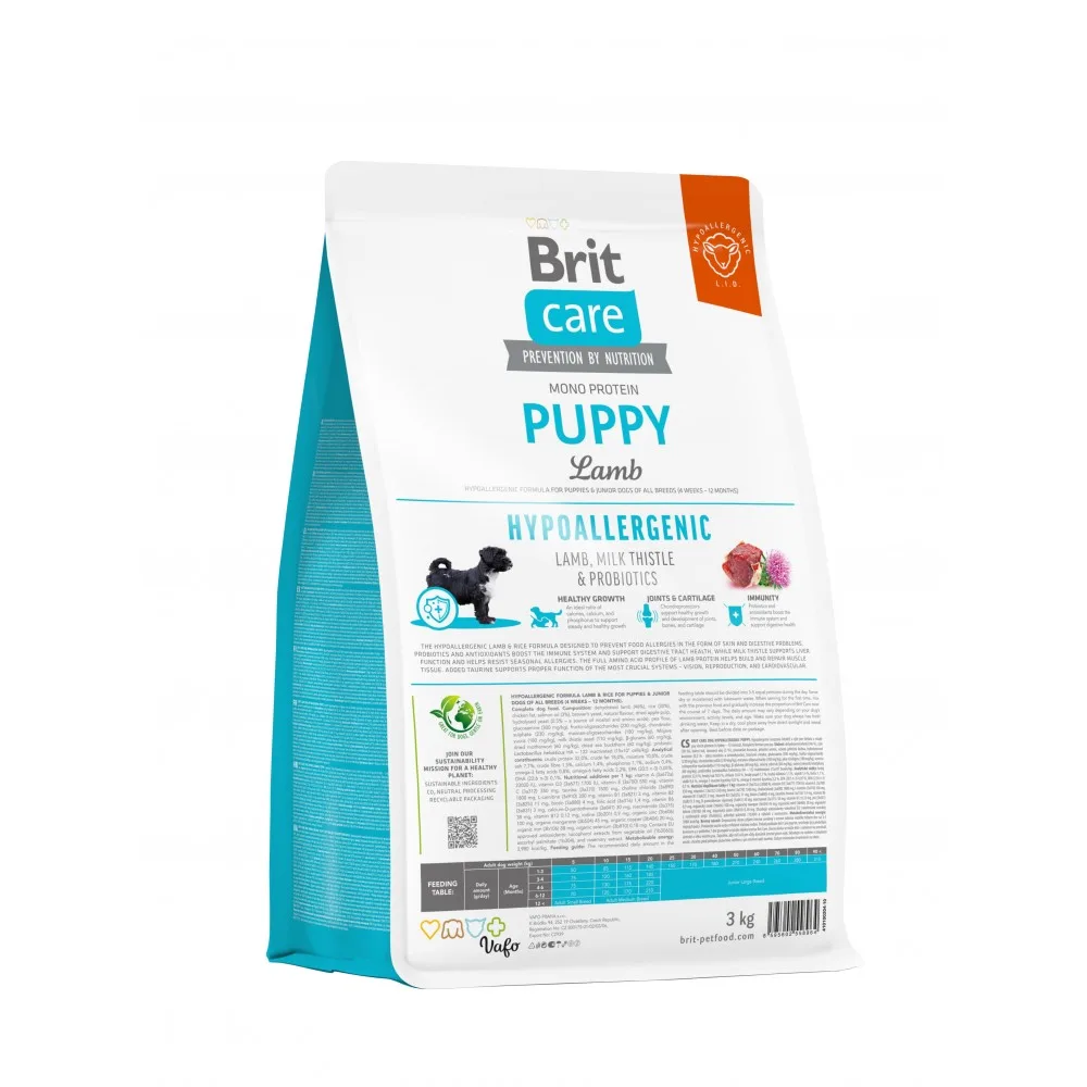 Корм сухий Brit Care Dog Hypoallergenic Puppy для цуценят гіпоалергенний з ягням 3 кг — фото 3