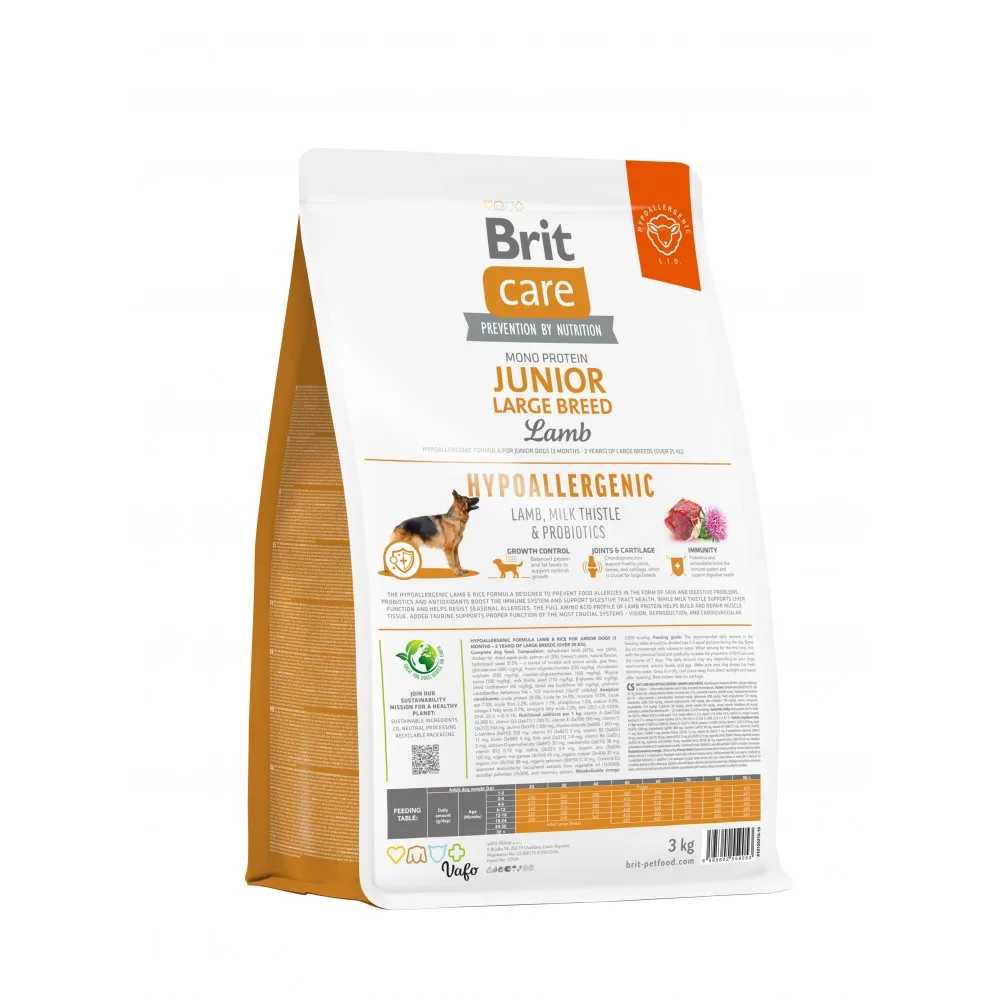 Корм сухий Brit Care Dog Hypoallergenic Junior Large Breed для молодих собах великих порід гіпоалергенний з ягням 3 кг — фото 3